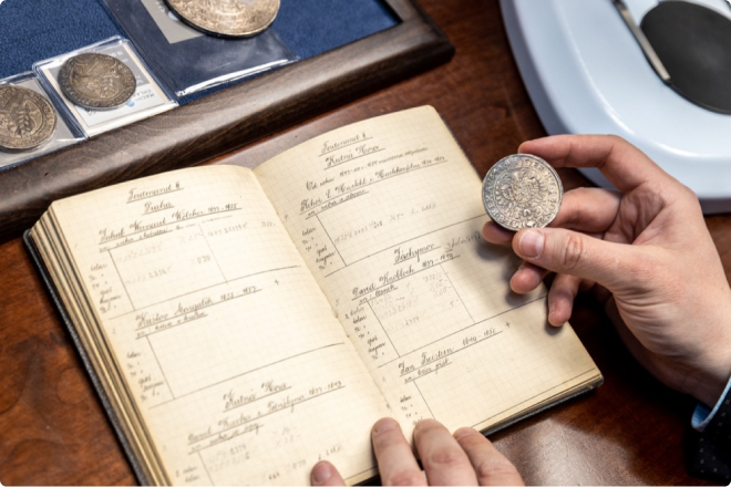 Book and coin