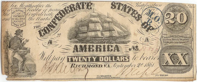 20 Dolár 1861 - avers