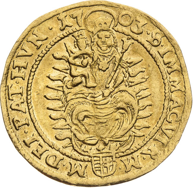 Dukát 1703 - revers