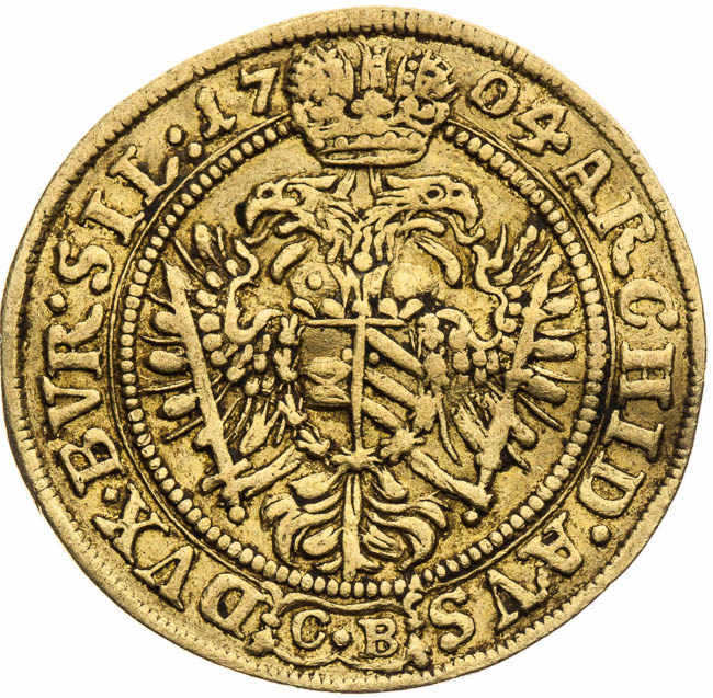 Dukát 1704 - revers
