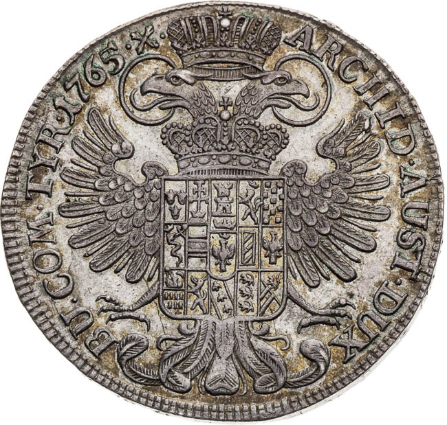 1/2 Thaler 1765 - back
