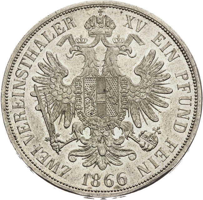 2 Thaler 1866 - back