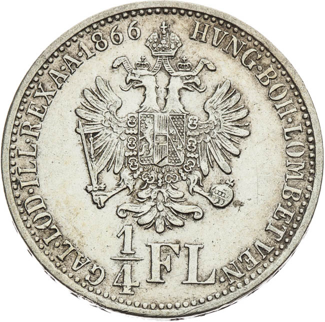 1/4 Gulden 1866 - back