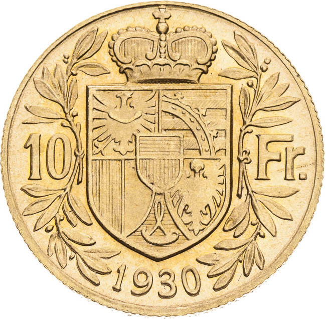 10 Francs 1930 - back