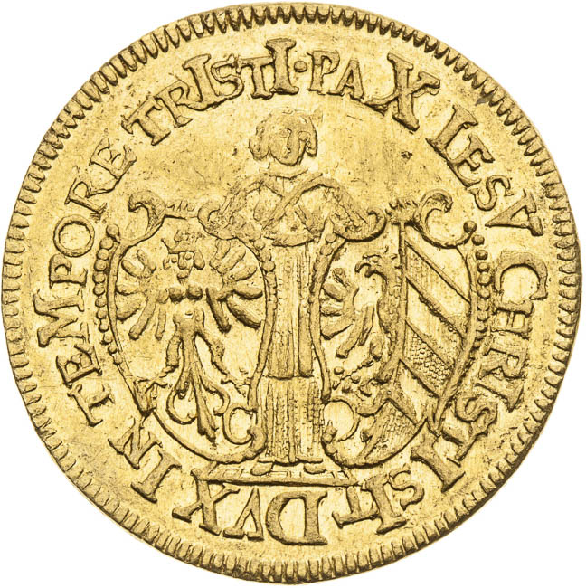 Dukát 1637 - revers