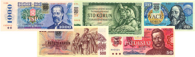 Kolkované perforované bankovky (5 ks) - avers