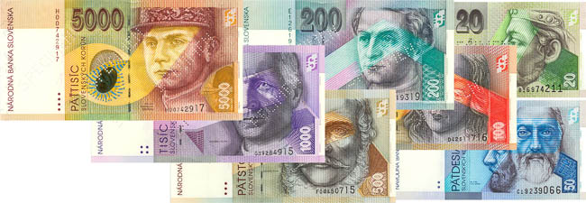 Perforované bankovky (7 ks) - avers