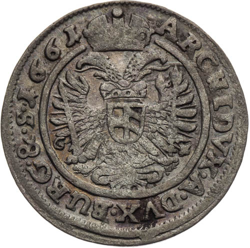 3 Krejcar 1661 - revers