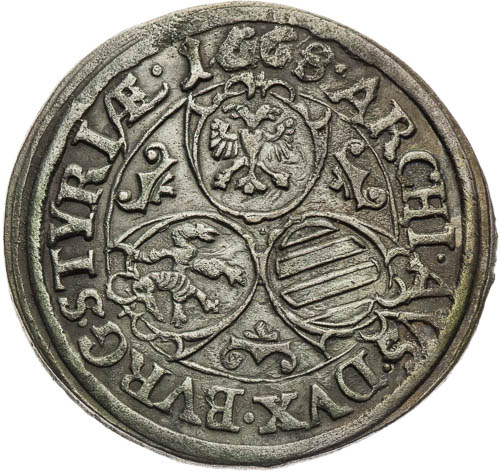 3 Krejcar 1668 - revers