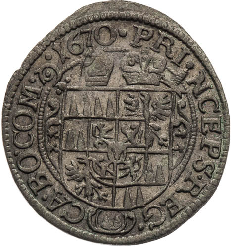 3 Krejcar 1670 - revers