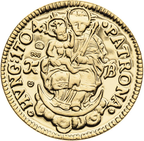 Replika dukátu 1704 - revers