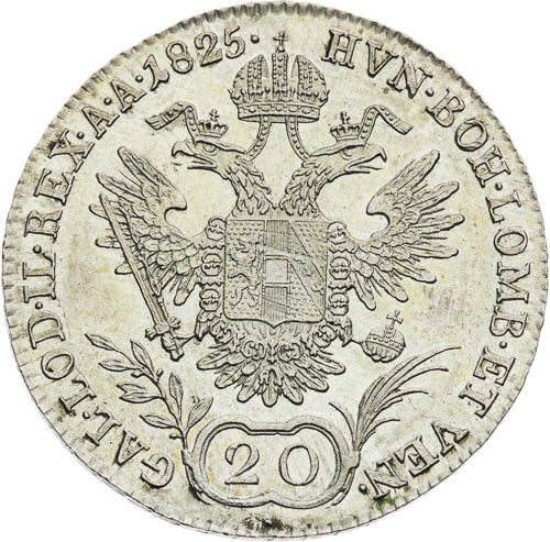 20 Krejcar 1825 - revers