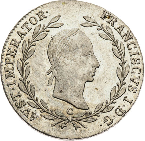 20 Krejcar 1830 - avers