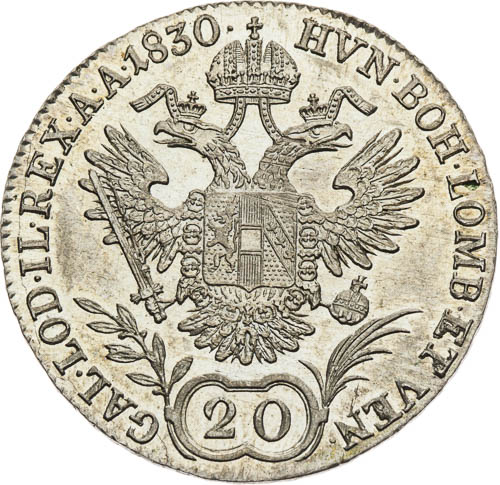 20 Krejcar 1830 - revers