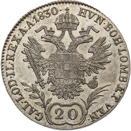 20 Krejcar 1830 - revers