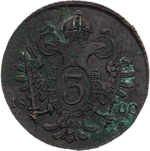 3 Krejcar 1800 - revers
