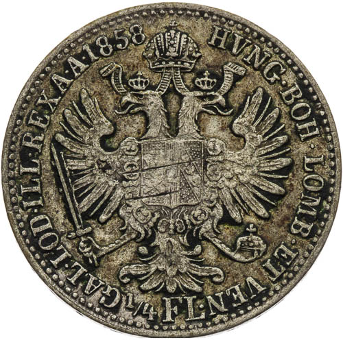 1/4 Zlatník 1858 - revers