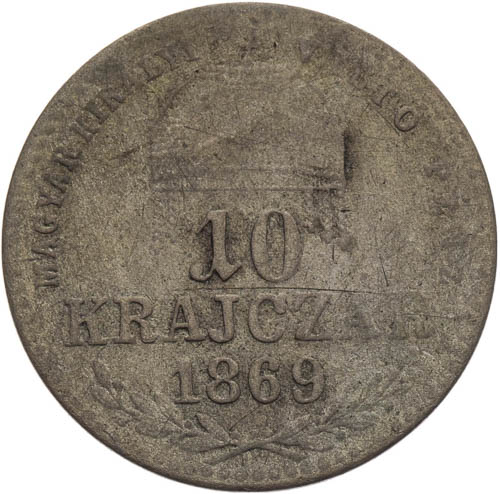 10 Krejcar 1869 - revers