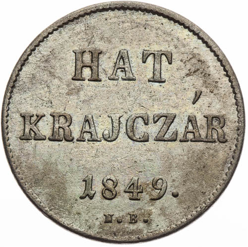 6 Krejcar 1849 - revers