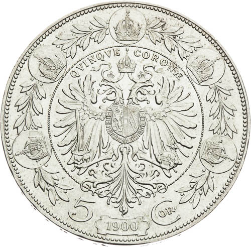 5 Korona 1900 - revers