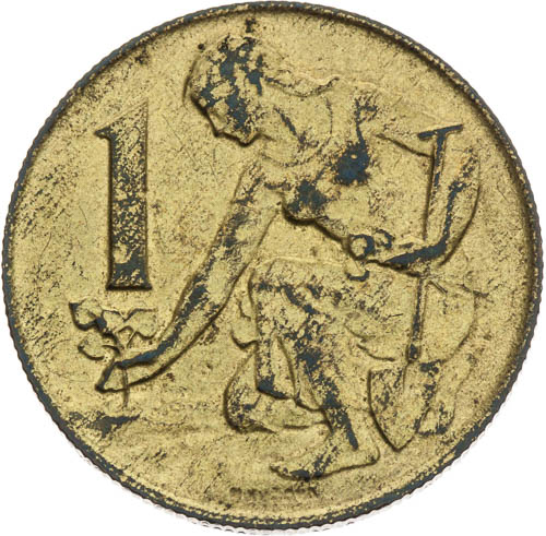 1 Kčs 1985 - dobové falzum - revers