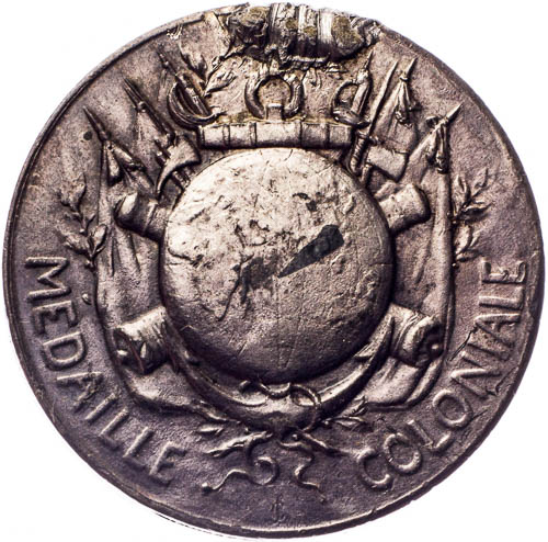 Koloniální vojenská medaila b. l. - revers