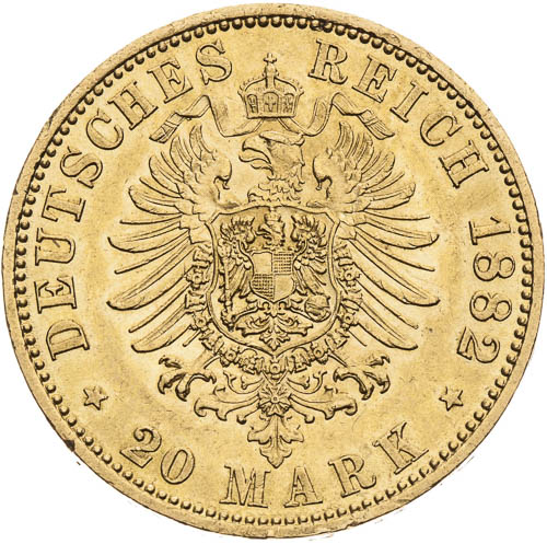 20 Mark 1882 - back