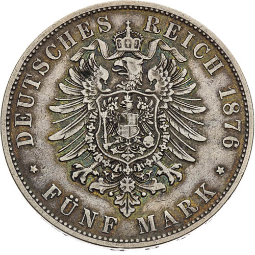 5 Mark 1876 - back