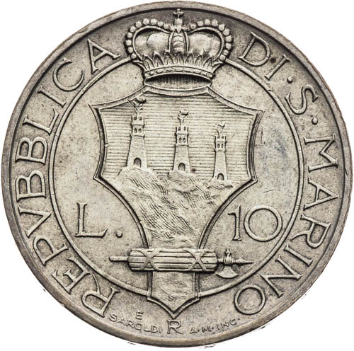 10 Lira 1935 - revers