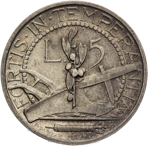 5 Lira 1935 - revers