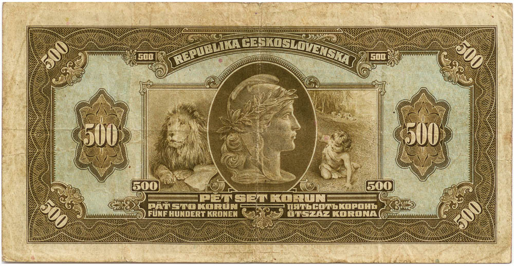 500 Kč 1923 - revers