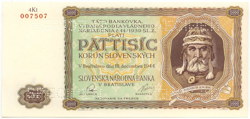 5000 Ks 1944  (bankový vzor) - avers