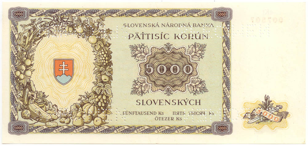 5000 Ks 1944  (bankový vzor) - revers