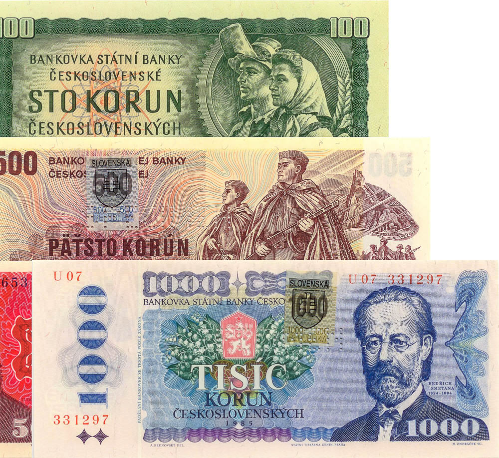 Kolkované perforované bankovky (6 ks) - revers