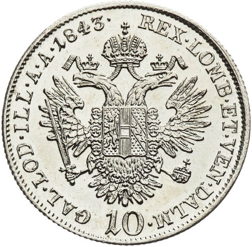 10 Grajciar 1843 - reverz
