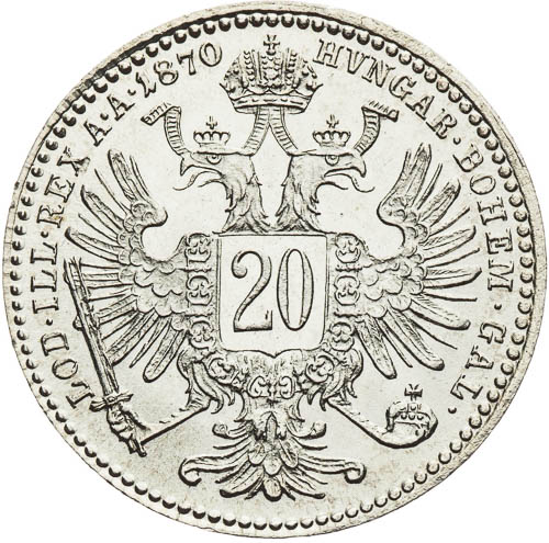 20 Krejcar 1870 - revers