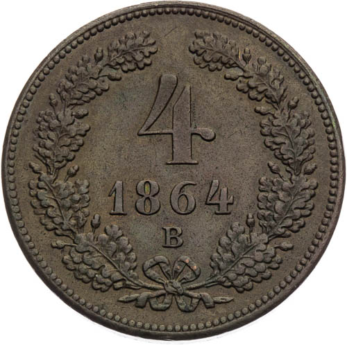 4 Krejcar 1864 - revers
