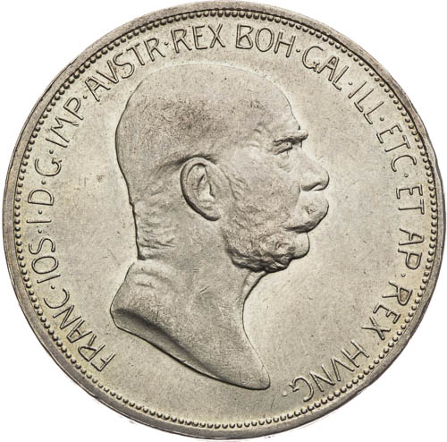 5 Korona 1908 - avers