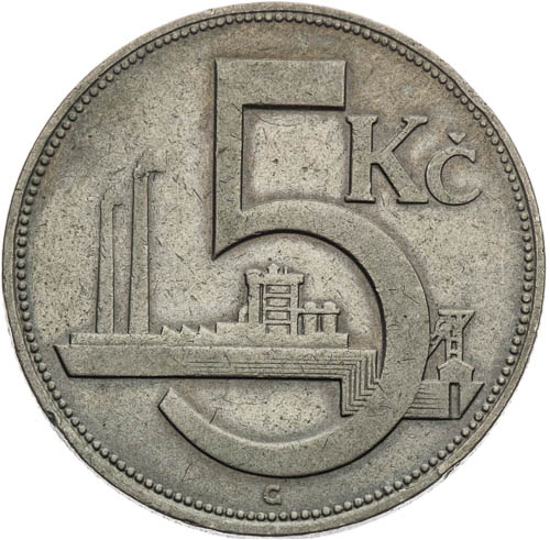 5 Kč 1925  - reverz