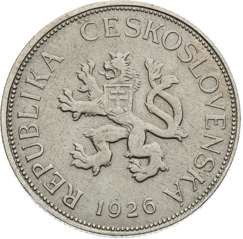 5 Kč 1926 - averz