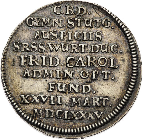 Medaila (strieborný odrazok z dukátu) 1685 - averz