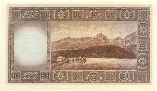 500 Kčs 1946 (perforovaná) - reverz