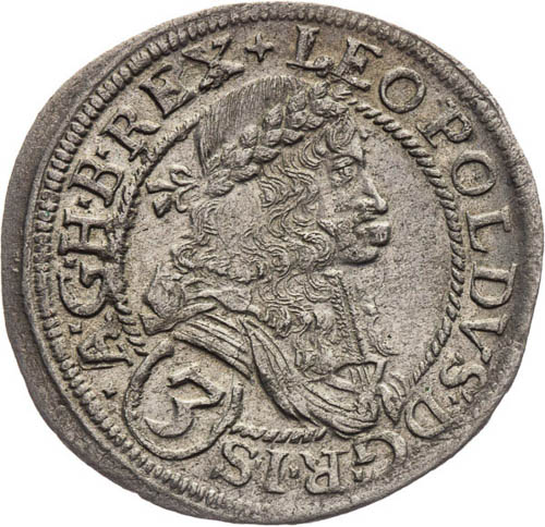 3 Grajciar 1675 - averz