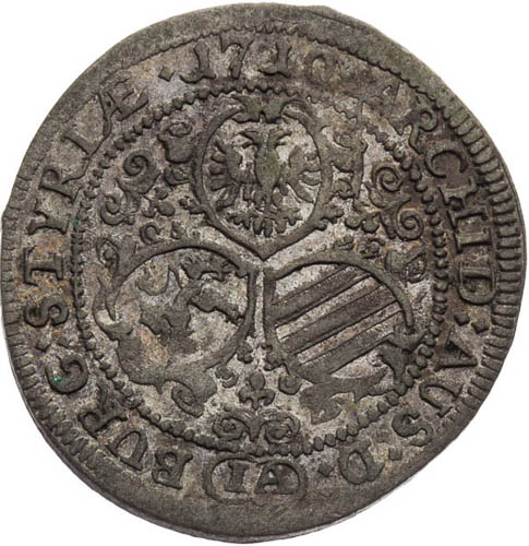 3 Krejcar 1710 - revers