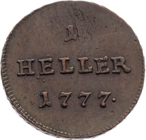 1 Halier 1777 - reverz