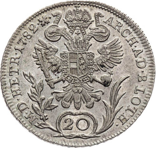 20 Grajciar 1782 - reverz
