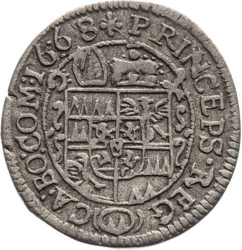 3 Krejcar 1668 - revers