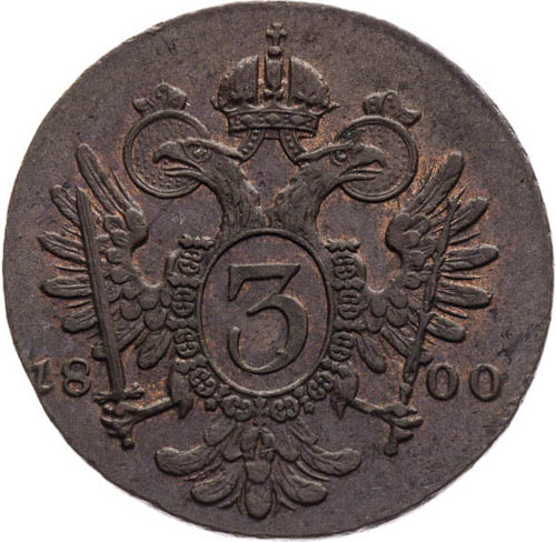 3 Grajciar 1800 - reverz