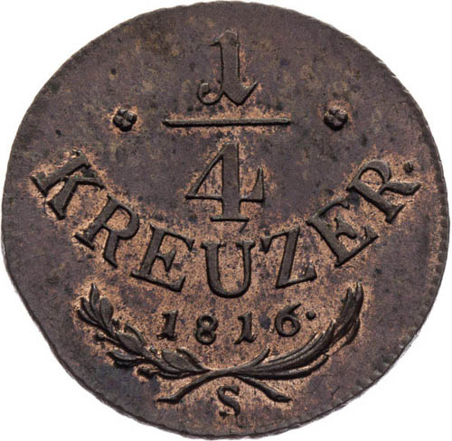 1/4 Grajciar 1816 - reverz