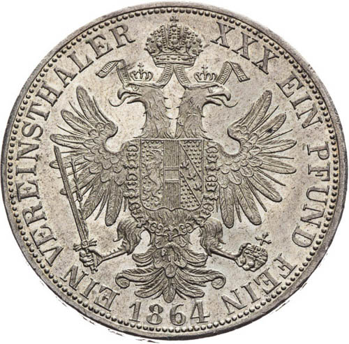 Spolkový Tolar 1864 - revers